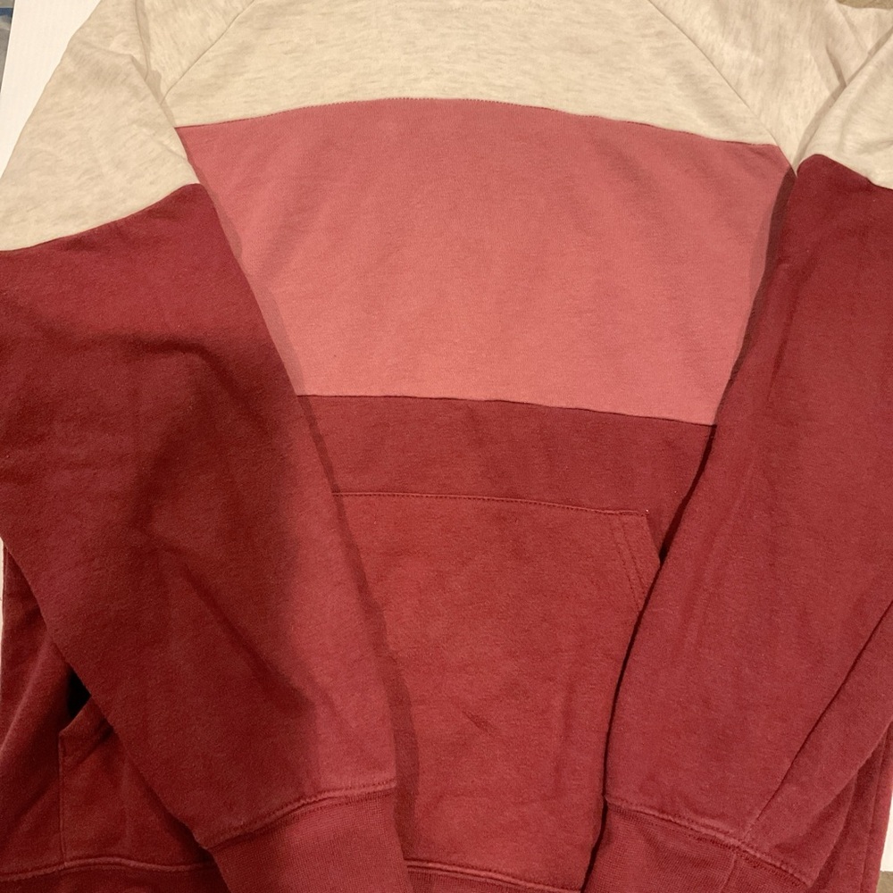 Colorblock Hoodie in Red and Pink